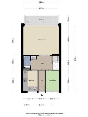 Floorplan - Bierens de Haanweg 107, 3076 DB Rotterdam