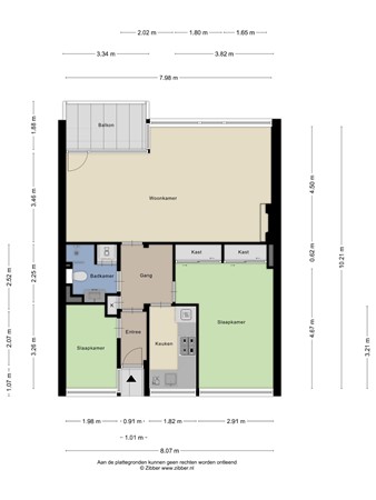 Floorplan - Burgemeester van Haarenlaan 1423, 3117 GA Schiedam