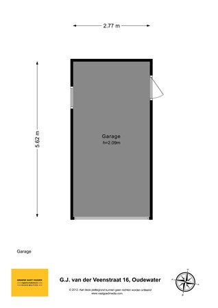 G.J. Van Der Veenstraat 16, 3421 CB Oudewater - Garage - 2D.jpg