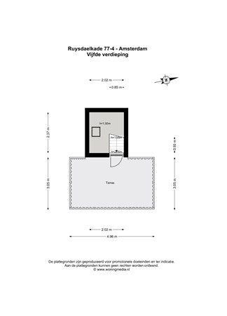 Floorplan - Ruysdaelkade 77-4, 1072 AL Amsterdam