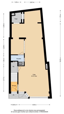 Floorplan - Damstraat 4RD, 2011 HA Haarlem