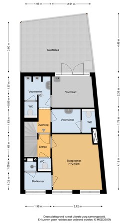 Floorplan - Damstraat 4RD, 2011 HA Haarlem