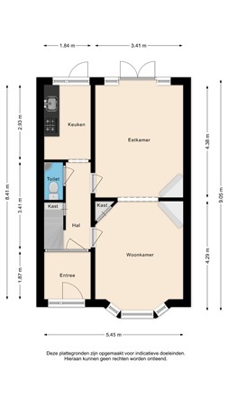 Floorplan - Zonnebloemstraat 44, 2014 VZ Haarlem