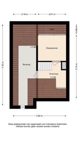 Floorplan - Zonnebloemstraat 44, 2014 VZ Haarlem