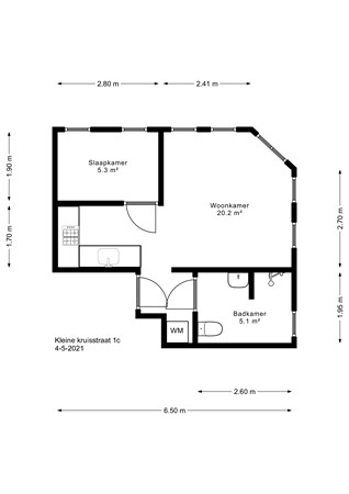 Kleine Kruisstraat 1C, 9712 TV Groningen - Plattegrond Kleine Kruisstraat 1c.jpeg
