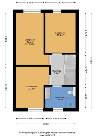 Pelikaanstraat 56, 9713 BX Groningen - Eerste verdieping - 2D.jpg
