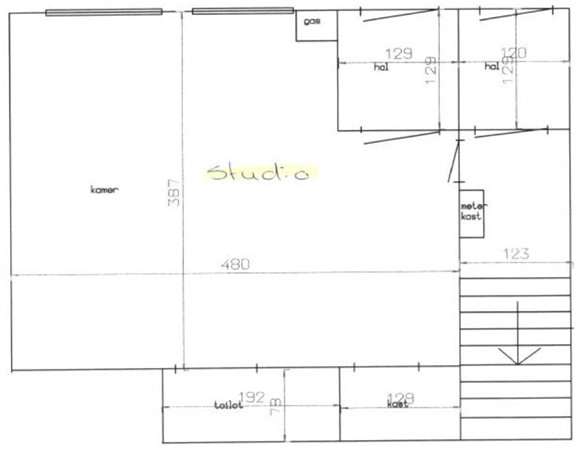 Helper Oostsingel 36bg, 9722 AV Groningen - plattegrond begane grond HOS 36.JPG
