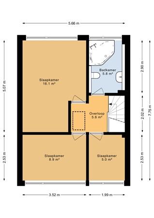 Vogelkersstraat 17, 9741 NK Groningen - Eerste verdieping - 2D.jpg
