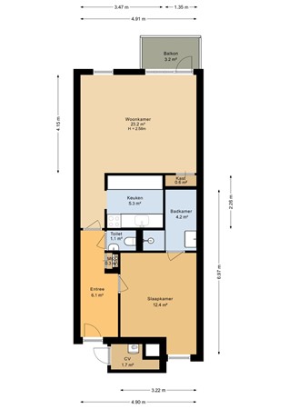 Grift 75, 9406 GX Assen - Begane grond - 2D.jpg