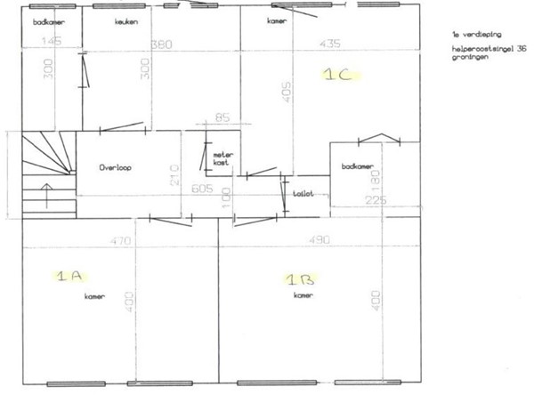 Helper Oostsingel 36-1A, 9722 AV Groningen - plattegrond 36 1ABC.JPG