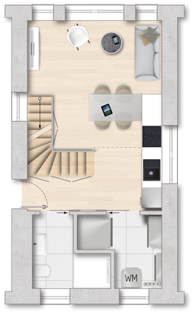 Hoher Weg Bouwnummer 1, 26844 Jemgum - 03-Zwischenb-2D-Grundriss-Kleinsteinhaus-Ditzum-1_Fliesen-VARIANTE-03.png