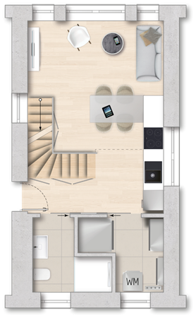 Hoher Weg Bouwnummer 2, 26844 Jemgum - 03-Zwischenb-2D-Grundriss-Kleinsteinhaus-Ditzum-1_Fliesen-VARIANTE-02.png