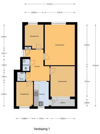 Floorplan - Mariniersweg 86D, 3011 NV Rotterdam