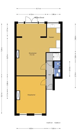 Floorplan - Van Merlenstraat 68, 2518 TG Den Haag