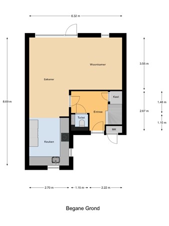 Floorplan - Nystadstraat 31, 3067 DT Rotterdam