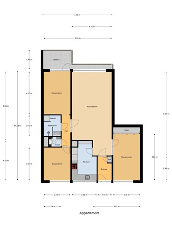 Floorplan - Kadoelerbos 43, 2715 RX Zoetermeer