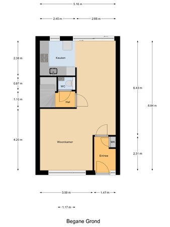 Floorplan - Knopenmakerstraat 19, 2645 JP Delfgauw