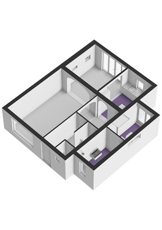 Bergenstraat 13, 3267 LA Goudswaard - Bergenstraat 13 - Begane grond - 3D.jpg