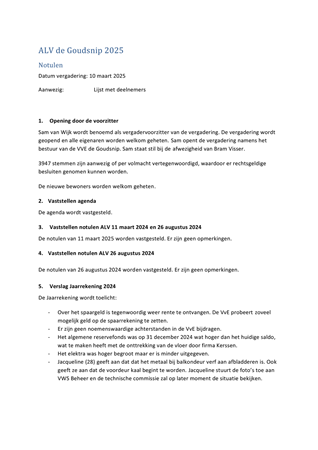 Brochure preview - Notulen ALV Goudsnip 10 maart 2025 Johannes Vermeersingel 21 Rijnsburg.pdf