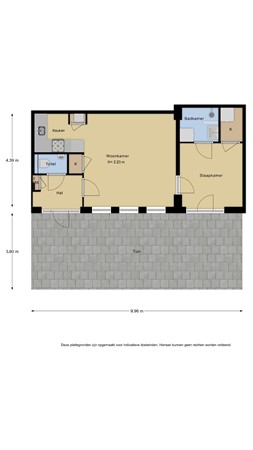 Jan Evertsenlaan 27, 2224 ST Katwijk - Plattegrond appartement met tuin Jan Everstenlaan 27 Katwijk.jpg