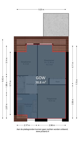 Klappermansstraat 43, 2223 SX Katwijk - Eerste Verdieping Marking Klappermansstraat 43 Katwijk.jpg