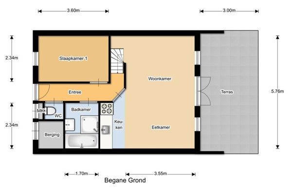 Floorplan - Boslaan 1-91, 7783 DD Gramsbergen