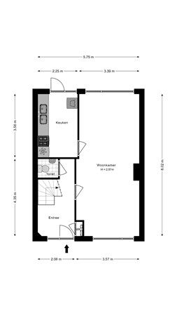 Floorplan - Baljuwstraat 74, 1785 SK Den Helder