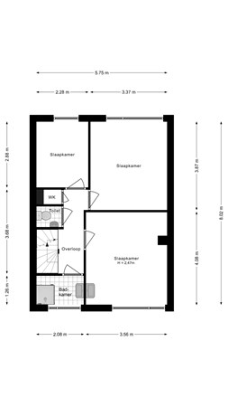 Floorplan - Baljuwstraat 74, 1785 SK Den Helder