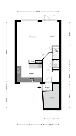 Floorplan - Kanostraat 29, 1784 SR Den Helder