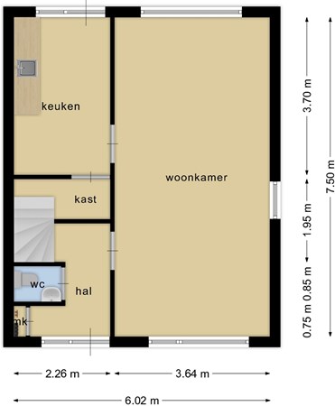 Floorplan - Liniestraat 60, 4561 ZX Hulst