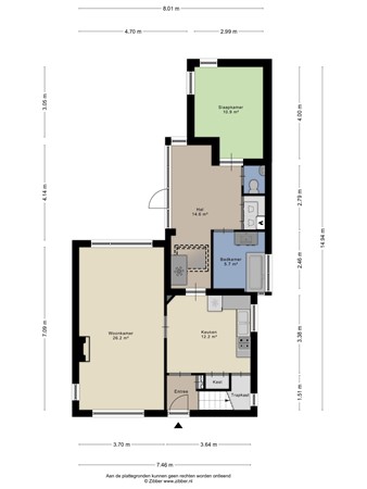 Floorplan - Teerlingstraat 23, 4567 BH Clinge