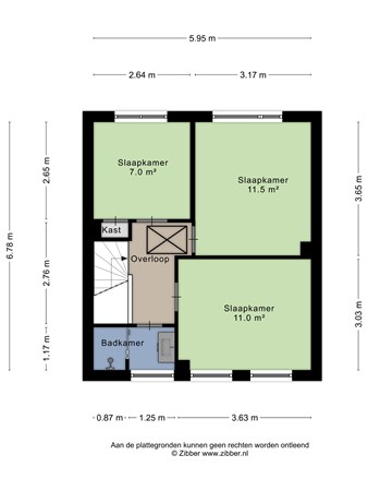 Floorplan - Hobbemastraat 13, 4532 HC Terneuzen