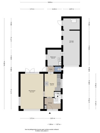 Floorplan - Clausstraat 1, 4561 JC Hulst