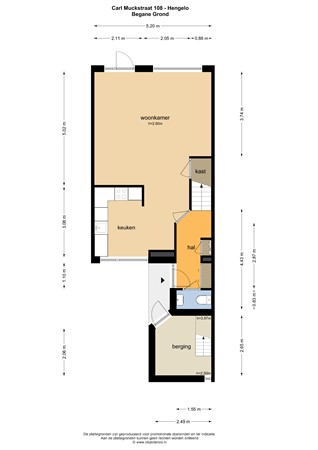 Floorplan - Carl Muckstraat 108, 7558 ES Hengelo