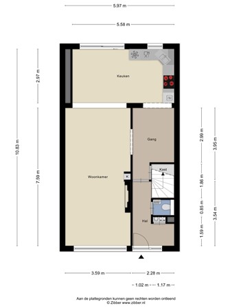 Floorplan - Bilderdijkstraat 54, 7576 CG Oldenzaal