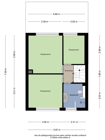 Floorplan - Bilderdijkstraat 54, 7576 CG Oldenzaal