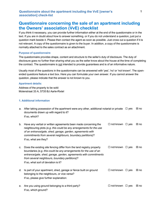 Brochure preview - Part 2 - Questionnaire about the apartment including the VvE owners association check-list.pdf