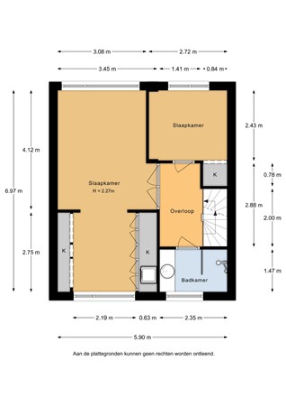 Wethouder Klerkstraat 25, 4153 VH Beesd - Wethouder Klerkstraat 25 - 1e verdieping - 2D.jpg