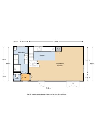 Dorpsstraat 6, 4152 EP Rhenoy - Dorpsstraat 6 - Bijgebouw Begane grond - 2D.jpg