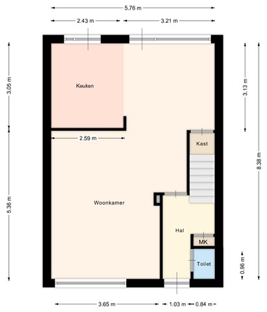 de Bontstraat 55, 5691 ST Son en Breugel - Begane grond De Bontstraat 55.jpg