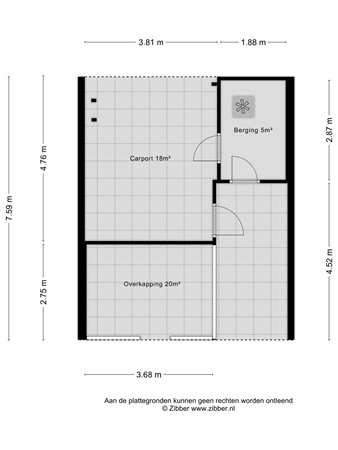 Floorplan - Thorbeckesingel 43, 4142 AP Leerdam