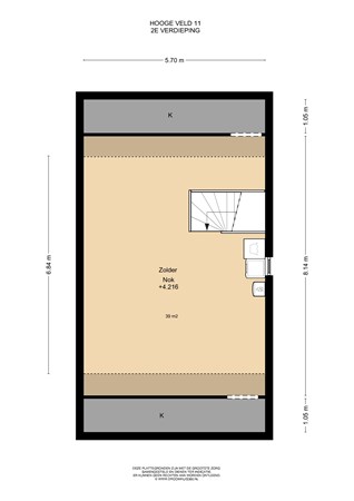 Floorplan - Hooge Veld 11, 4152 DA Rhenoy