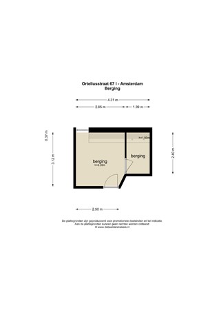 Floorplan - Orteliusstraat 67-1, 1057 AS Amsterdam