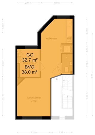 Floorplan - Vrolikstraat 198-1, 1092 TS Amsterdam