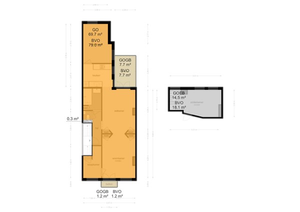 Floorplan - Rustenburgerstraat 340-1, 1072 HD Amsterdam