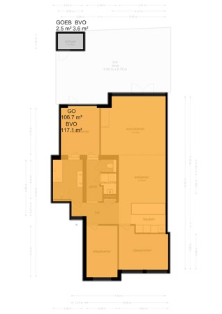 Floorplan - Helmholtzstraat 83h, 1098 LH Amsterdam