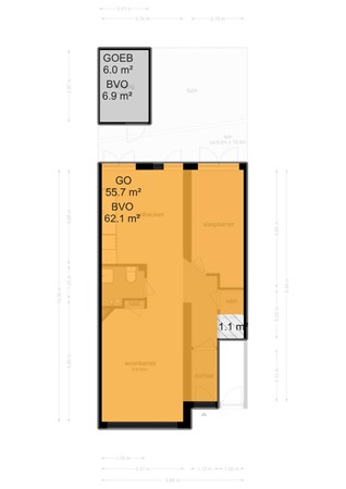 Floorplan - Boterdiepstraat 12h, 1079 SW Amsterdam