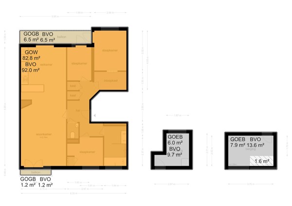 Floorplan - Biesboschstraat 63-3, 1078 MP Amsterdam