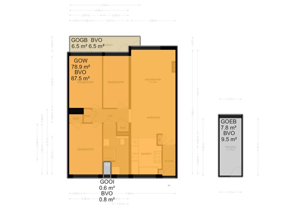 Floorplan - Valkhof 36, 1082 VJ Amsterdam