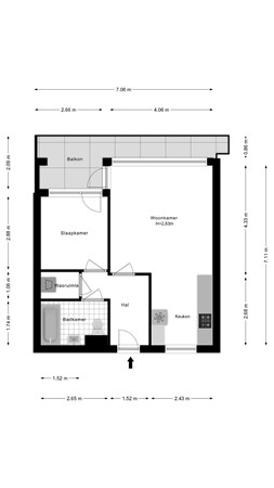 Floorplan - Postjesweg 138B, 1061 AX Amsterdam